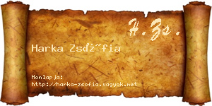 Harka Zsófia névjegykártya